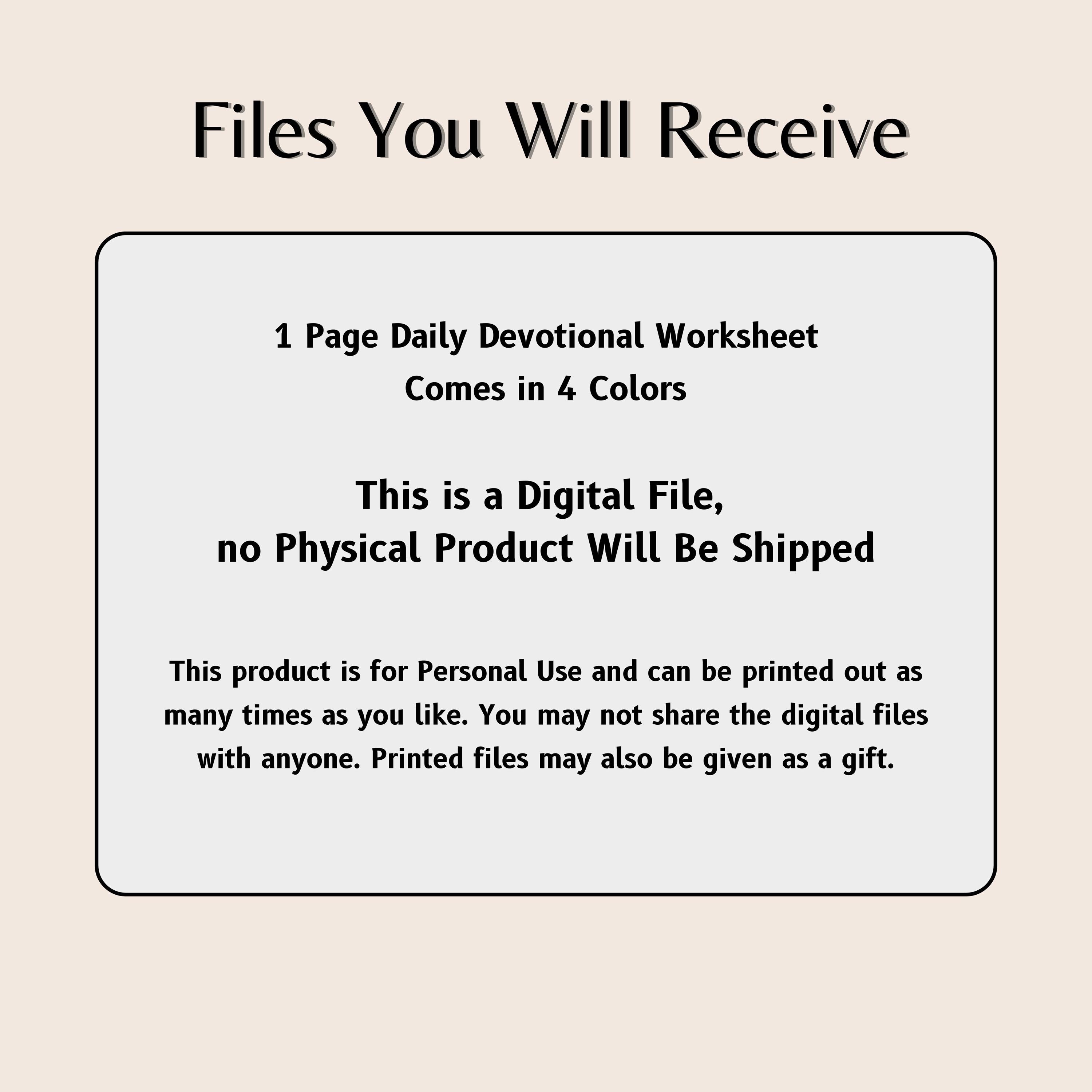 Daily Devotional Printable Planner Christian Quiet Time Devotions ...