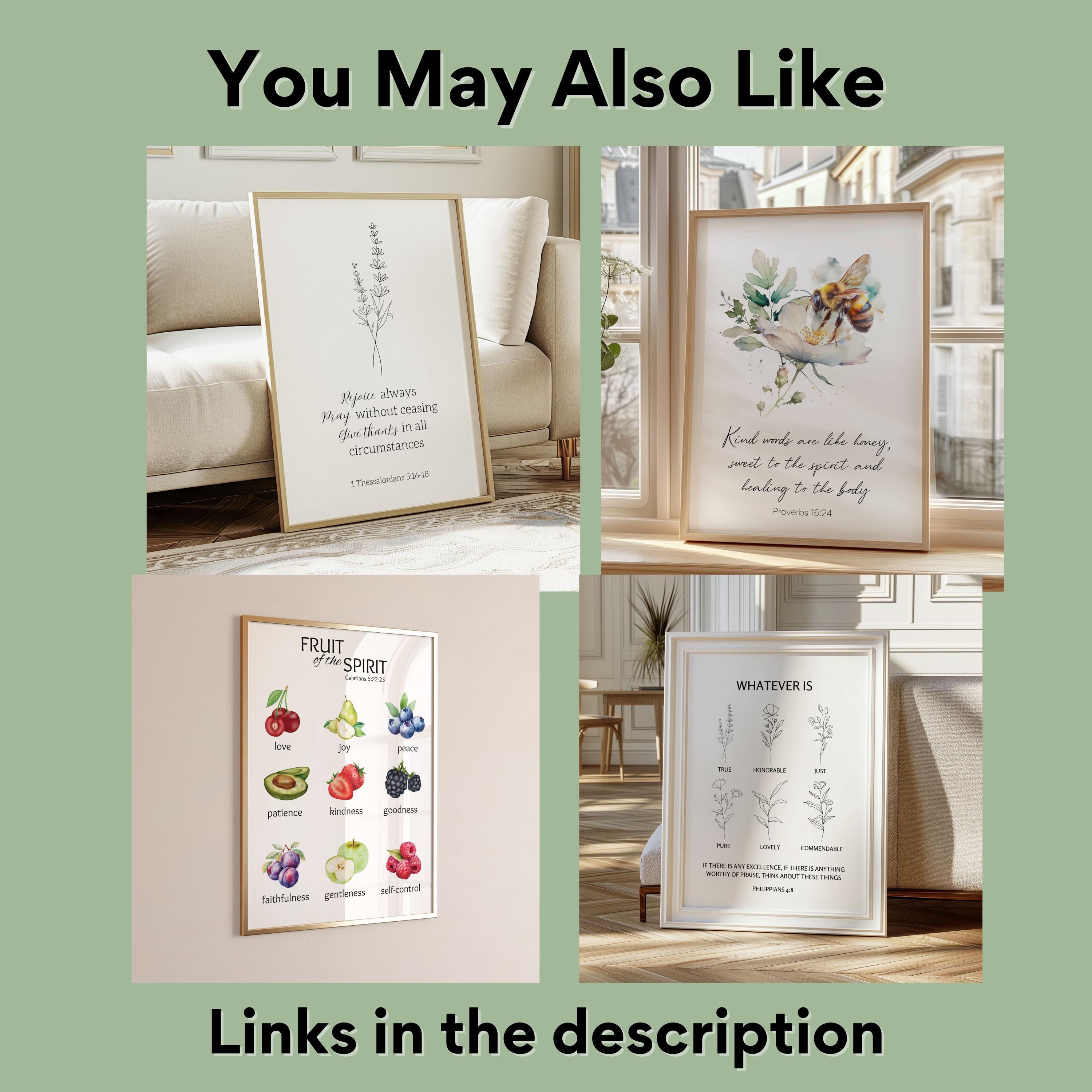 Christian Wall Art Poster Bible Verse Unframed Print Scripture Living ...