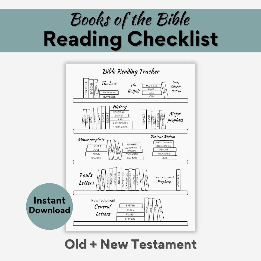 Bible Reading Tracker Printable Bible Study Planner Christian Teen Gift ...