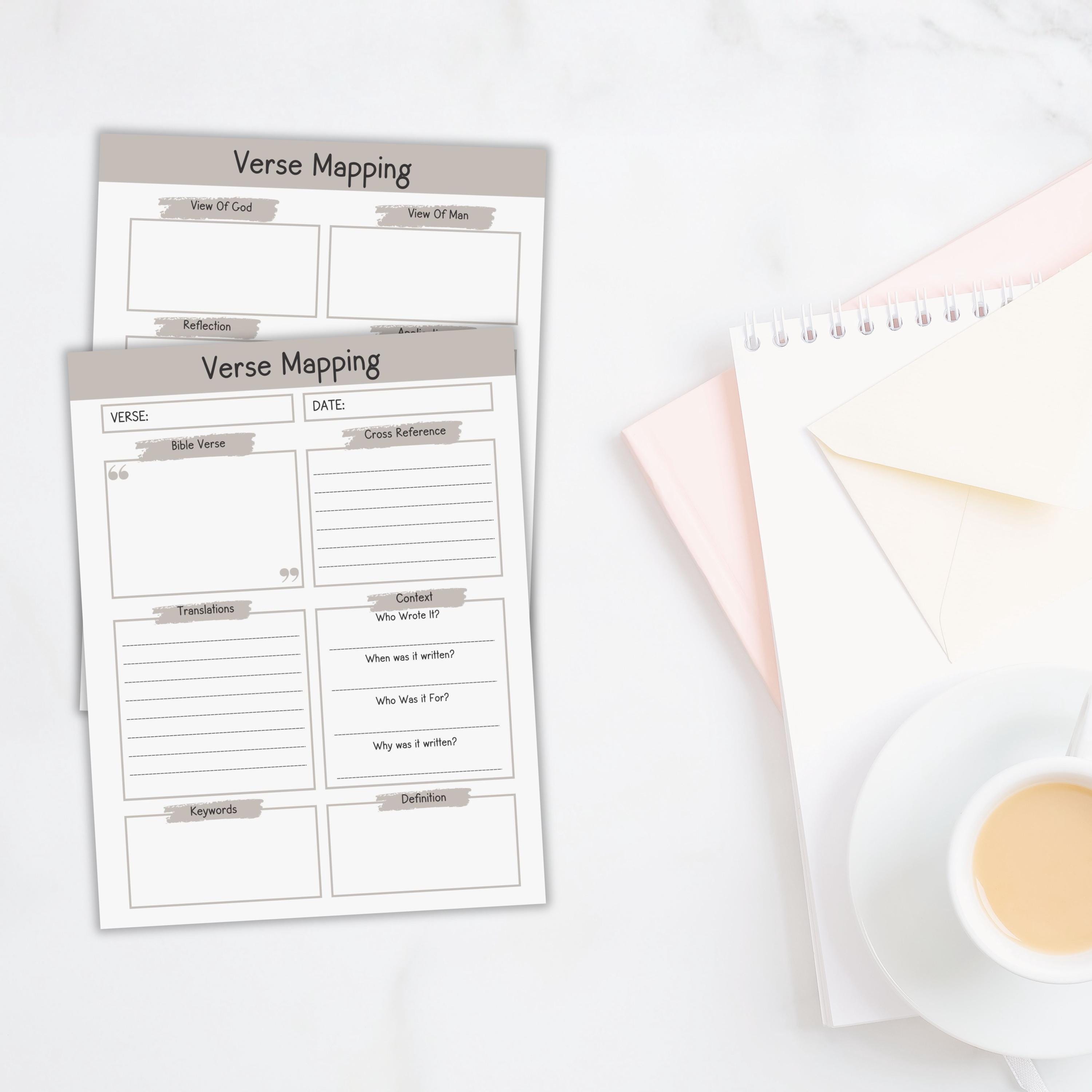 Digital Download Verse Mapping Template Bible Study Printable Bible ...