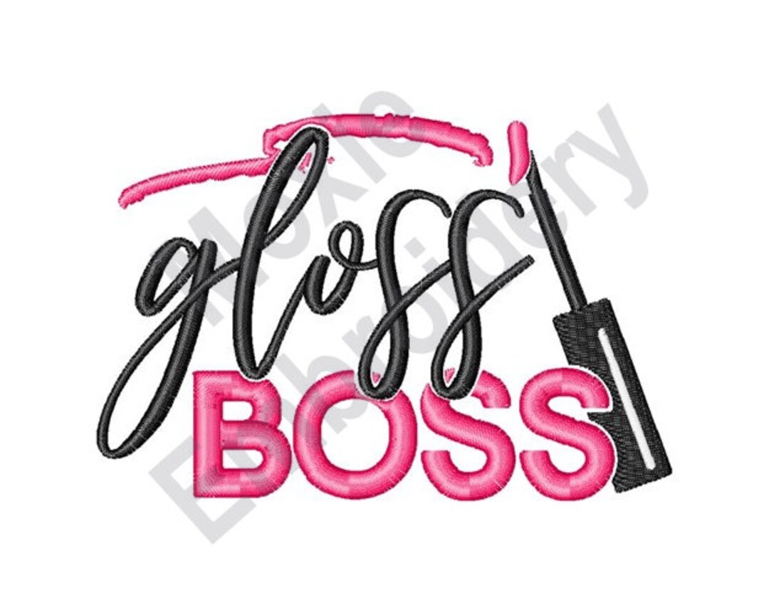 Gloss Boss Machine Embroidery Design, Lip Gloss Embroidery Pattern, Lip