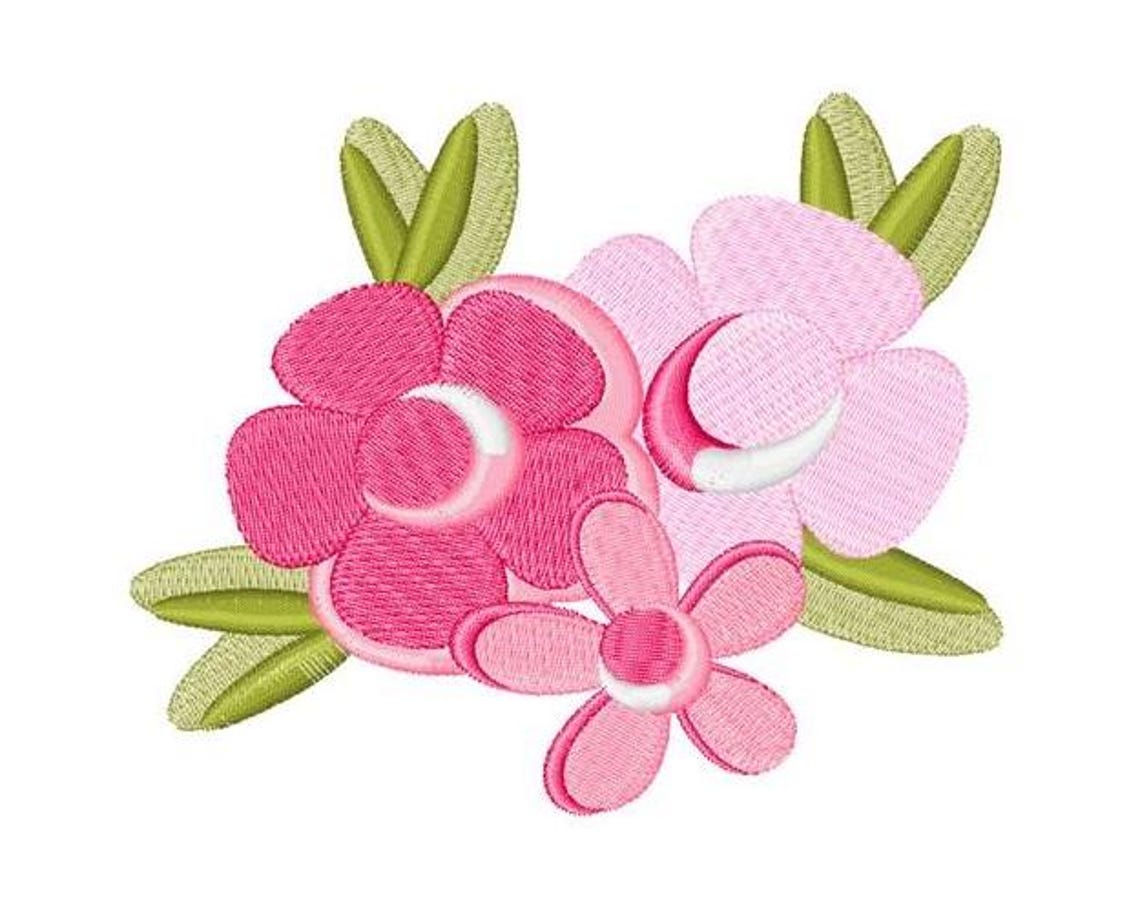 Pink Spring Flowers - Machine Embroidery Design - Etsy