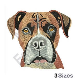 Boxer Head - Machine Embroidery Design - 3 Sizes, Boxer Dog Embroidery Pattern, Dog Head Embroidery Design