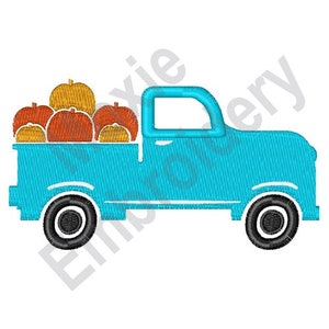 Pumpkin Truck - Machine Embroidery Design, Pumpkin Harvest Embroidery Pattern, Autumn Pumpkins Embroidery Design, Thanksgiving Pumpkin Truck