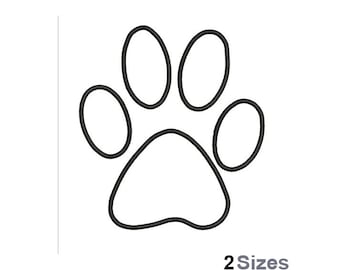 Paw Print Applique - Machine Embroidery Design, Dog Pawprint Embroidery Pattern, Puppy Paw print Embroidery Design, Paw Print Outline