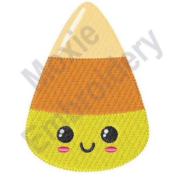 Kawaii Candy Corn - Machine Embroidery Design, Halloween Candy Corn Embroidery Pattern, Candy Corn Face Embroidery Design