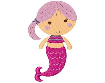Purple Mermaid - Machine Embroidery Design