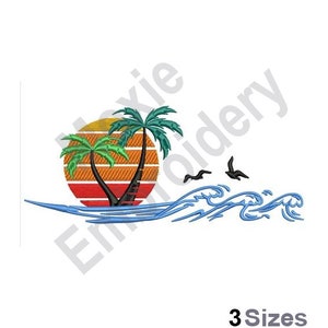 Ocean Palms - Machine Embroidery Design - 3 Sizes