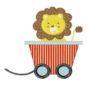 Wagon kolejowy Lew - projekt haftu maszynowego