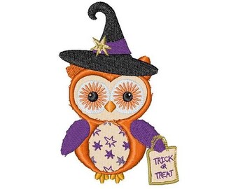 Halloweenuggla - Maskinbroderidesign