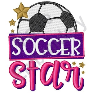 Soccer Star - Machine Embroidery Design, Soccer Ball Embroidery Pattern, Soccer Game Embroidery Design