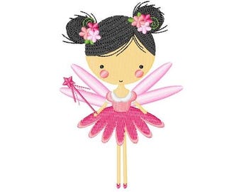 Pretty Pink Fairy - Machine Embroidery Design
