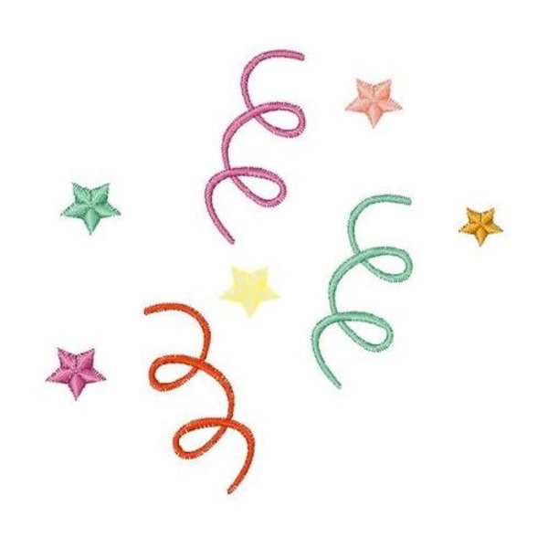 Birthday Streamers - Machine Embroidery Design