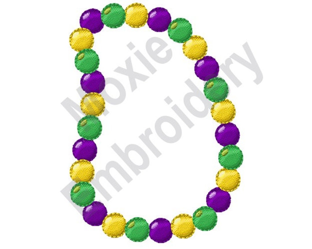 Mardi Gras Beads Machine Embroidery Design, Mardi Gras Necklace