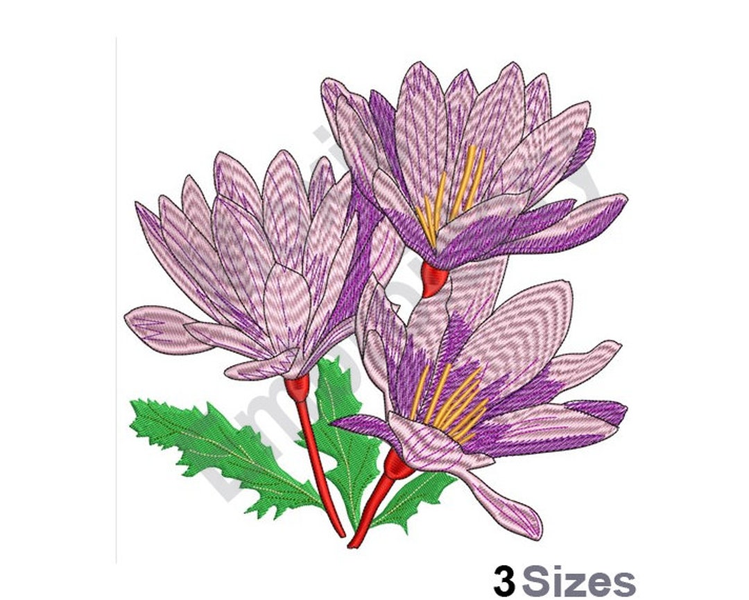 Purple Flowers - Machine Embroidery Design - 3 Sizes, Floral Embroidery ...