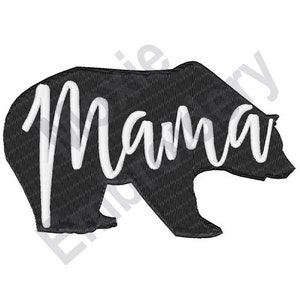 Mama Bear - Machine Embroidery Design, Mother Bear Silhouette Embroidery Pattern, Animal Silhouette Embroidery Design