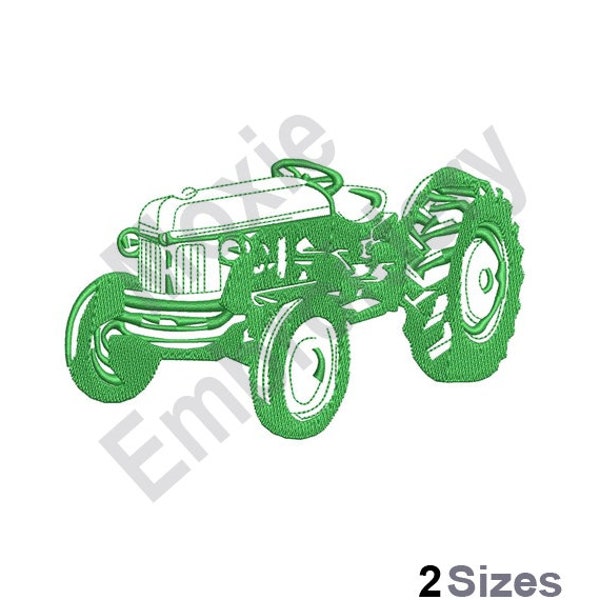Realistic Tractor - Machine Embroidery Design, Vintage Tractor Embroidery Pattern, Farm Tractor Outline Embroidery Design