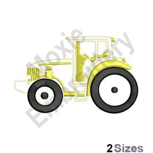 Tractor Outline - Machine Embroidery Design - 2 Sizes, Farm Tractor Embroidery Pattern, Farming Embroidery Design