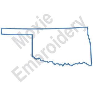 Contour de carte de l'État de l'Oklahoma - motif de broderie Machine, motif de broderie de l'État américain, motif de broderie contour de carte de l'État des États-Unis