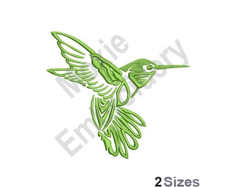 Pretty Hummingbird - Machine Embroidery Design, Hummingbird Embroidery Pattern, Flying Bird Embroidery Design