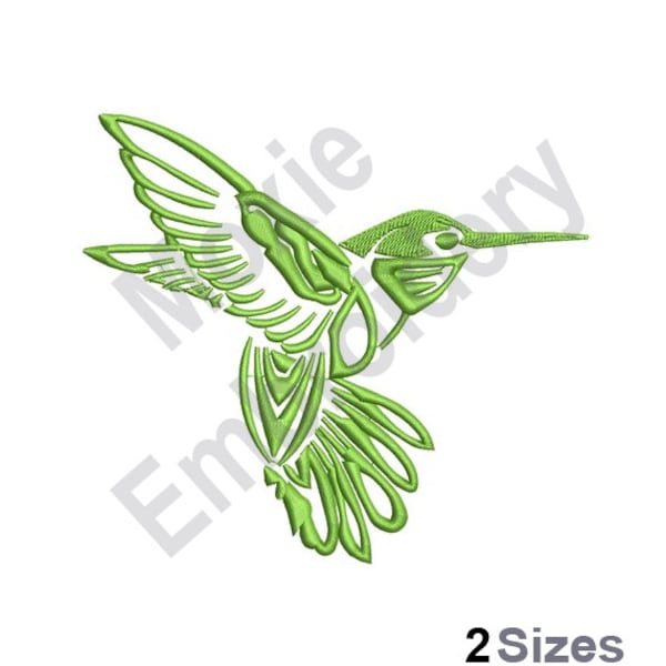 Pretty Hummingbird - Machine Embroidery Design, Hummingbird Embroidery Pattern, Flying Bird Embroidery Design