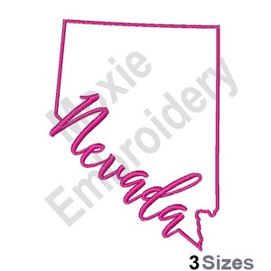 Kaart van de staat Nevada - machineborduurontwerp, Nevada kaartomtrek borduurpatroon, borduurontwerp Amerikaanse staat, kaartontwerp NV
