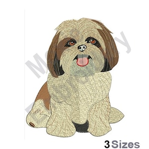 Shih Tzu - Machine Embroidery Design - 3 Sizes, Puppy Dog Embroidery Pattern, Little Toy Dog Embroidery Design
