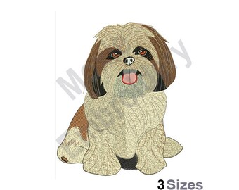 Shih Tzu - Machine Embroidery Design - 3 Sizes, Puppy Dog Embroidery Pattern, Little Toy Dog Embroidery Design