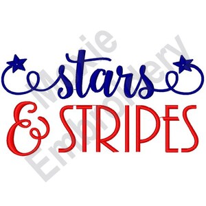 Stars And Stripes - Machine Embroidery Design, Patriotic American Embroidery Pattern, USA Flag Embroidery Design, July 4th Embroidery Design