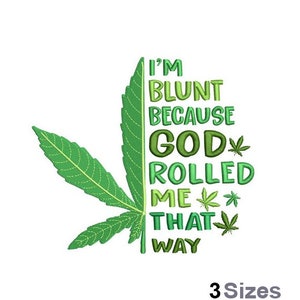 Lustige Topflappen Mit 420-Spruch – „I Am Blunt Because God Rolled Me That Way“, Hitzebeständig, 18x22 Cm, Mit Schlüsselband