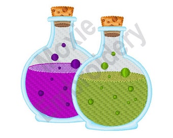 Witch Potions - Machine Embroidery Design, Witches Brew Embroidery Pattern, Halloween Cocktail Embroidery Pattern