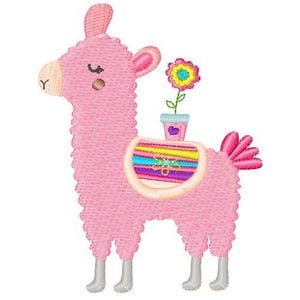 Lama rose printanier - motif de broderie machine