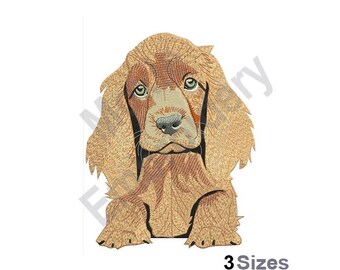 English Cocker Spaniel - Machine Embroidery Design - 3 Sizes, Cocker Spaniel Embroidery Pattern, Spaniel Dog Embroidery Design