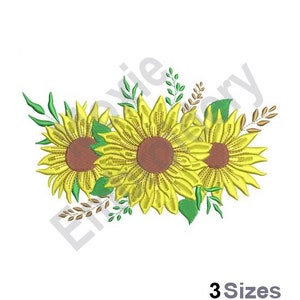 Sunflowers - Machine Embroidery Design - 3 Sizes