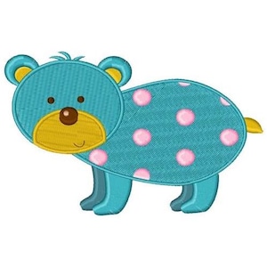 Kleurrijke cartoonbeer - machineborduurontwerp