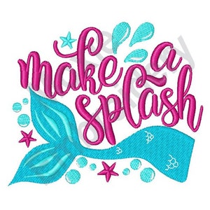 Make A Splash - Machine Embroidery Design, Mermaid Tail Embroidery Pattern
