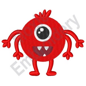 Monstre aux grands yeux - motif de broderie Machine, motif de broderie petit monstre rouge, motif de broderie monstre mignon