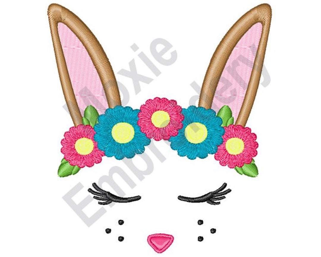 Easter Rabbit Face - Machine Embroidery Design, Easter Bunny Head ...