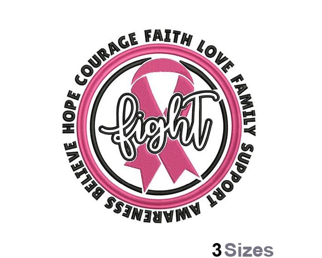 Fight Awareness Ribbon - Machine Embroidery Design - 3 Sizes, Pink Hope ...