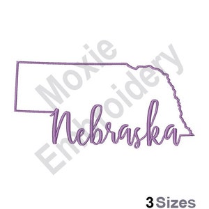 Motif de broderie Machine de carte de l'État du Nebraska, motif de broderie contour de carte de l'État du Nebraska, broderie de l'État américain, conception de carte de l'État du Nouveau-Brunswick