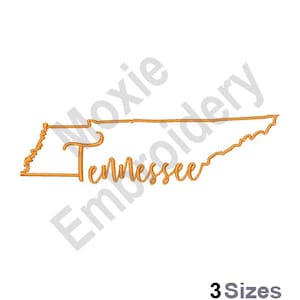Carte de l'État du Tennessee - motif de broderie Machine, motif de broderie contour carte Tennessee, motif de broderie carte de l'État américain