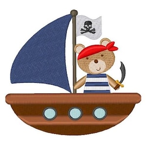 Teddy Bear Pirate - Machine Embroidery Design