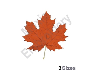 Hoja de arce - Diseño de bordado a máquina - 3 tamaños, patrón de bordado de hojas de otoño, diseño de bordado de hojas de arce