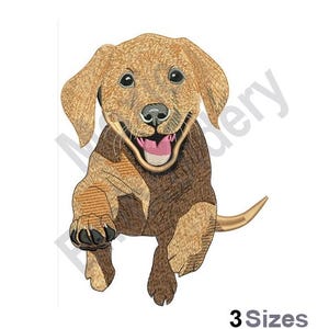 Labrador Retriever Puppy - Machine Embroidery Design - 3 Sizes, Labrador Retriever Embroidery Pattern, Puppy Dog Embroidery, Lab Design