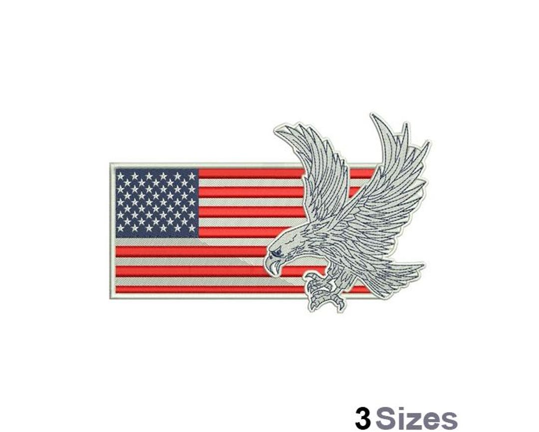 American Eagle Flag - Machine Embroidery Design - 3 Sizes, Patriotic ...