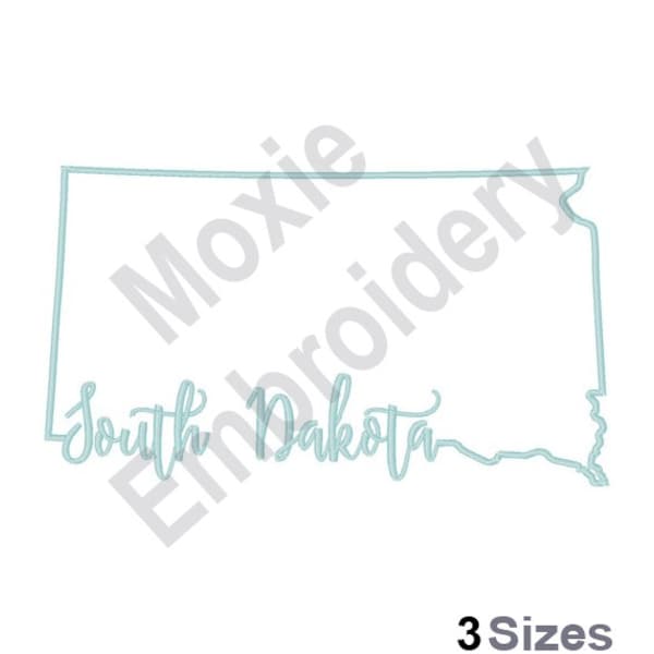 South Dakota State Map - Machine Embroidery Design, South Dakota State Embroidery Pattern, American State Design, SD Map Outline Embroidery