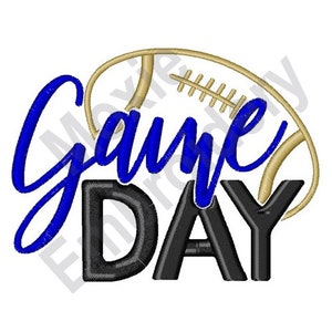 Game Day Football - Machine Embroidery Design, Football Outline Embroidery Pattern, Football Game Day Embroidery Design