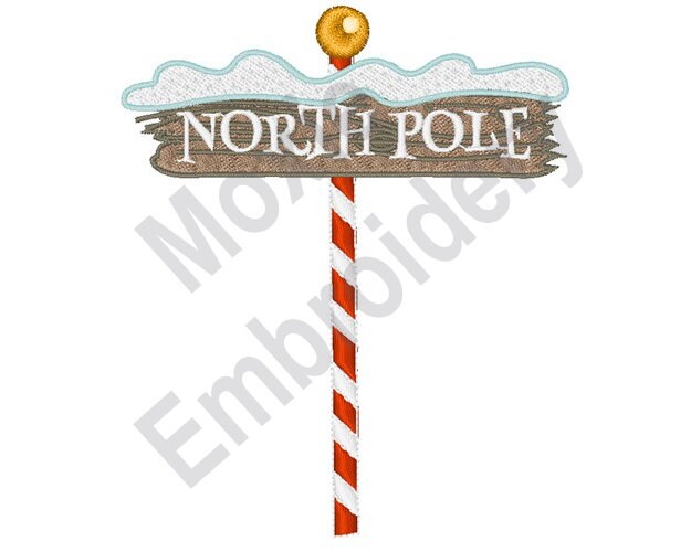 Light Up North Pole Sign Clipart