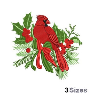 Weihnachtskardinal - Stickdatei für die Stickmaschine