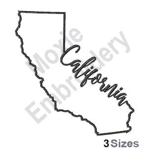California State Karte - Maschinenstickerei, Kalifornien Umriss Stickdatei, US Bundesstaat Karte Stickdatei